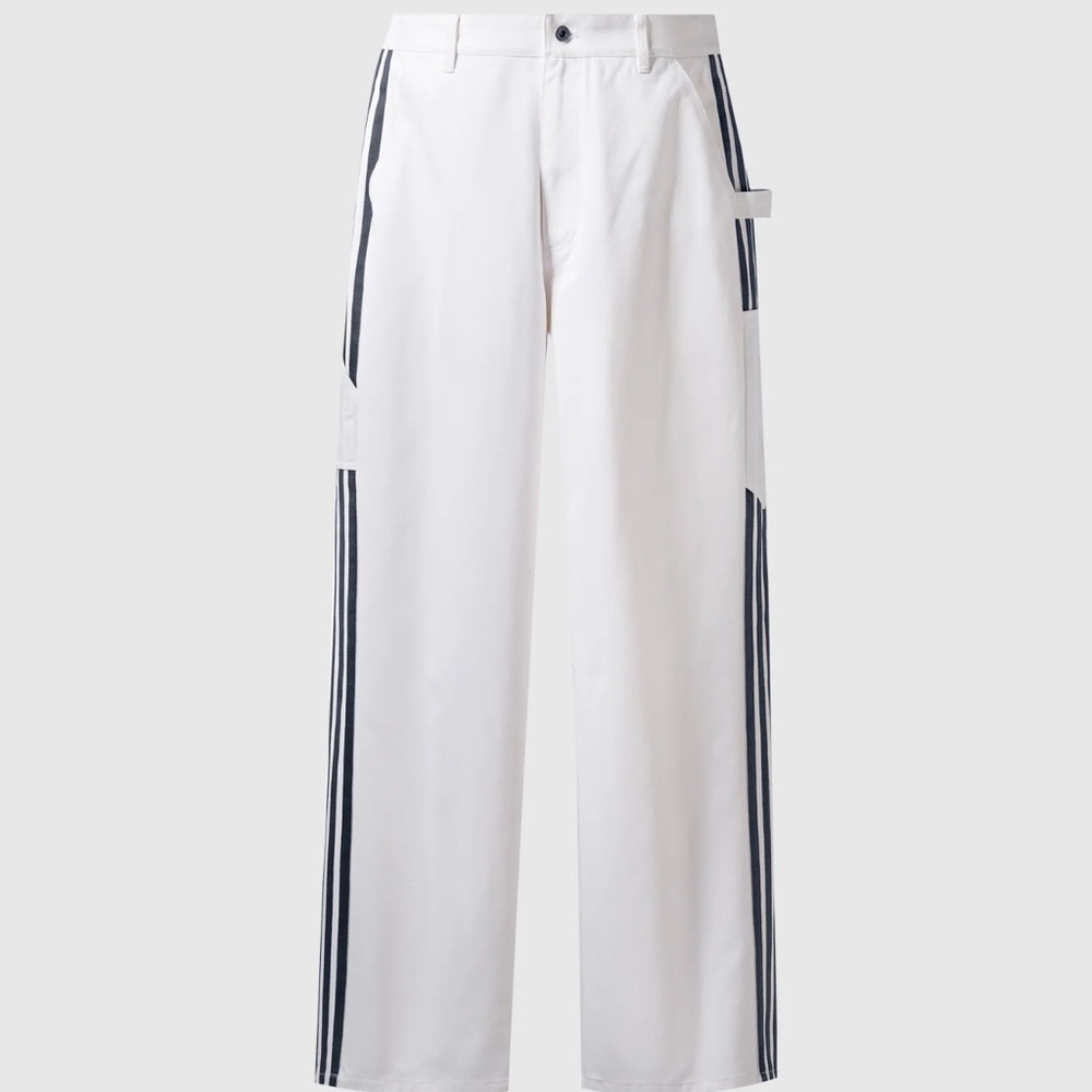 White & Black Stripe Adidas Originals NOAH NYC Edition Painter Trousers